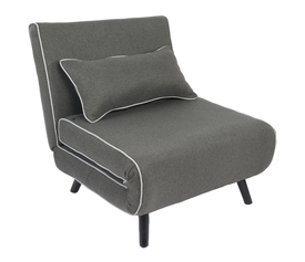 Κρεβάτι Ράντζο CALISTA Γκρι/Γκρι Ανοιχτό Ύφασμα/Ξύλο/Μέταλλο 78x200x28cm