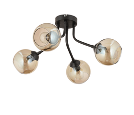 Φωτιστικό Κρεμαστό DAV Πολύφωτο Μαύρο Μέταλλο/Γυαλί 66x32cm