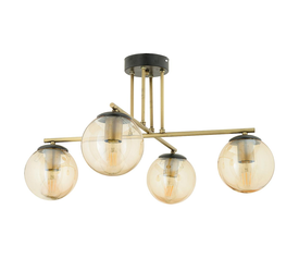 Φωτιστικό Κρεμαστό MAL Πολύφωτο Αντικέ/Μελί Μέταλλο/Γυαλί 65x36cm