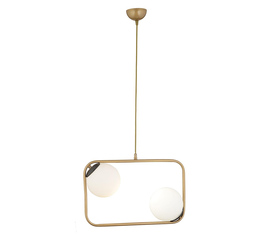 Φωτιστικό Κρεμαστό DRE Αντικέ/Λευκό Μέταλλο/Γυαλί 60x90cm