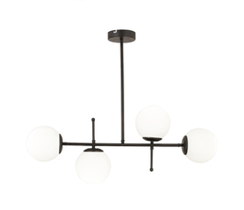 Φωτιστικό Κρεμαστό GUN Πολύφωτο Μαύρο/Λευκό Μέταλλο/Γυαλί 85x67cm