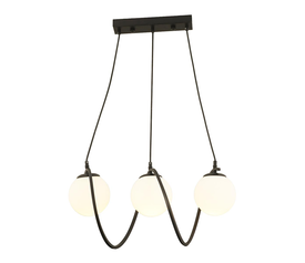 Φωτιστικό Κρεμαστό JAR Τρίφωτο Μαύρο/Λευκό Μέταλλο/Γυαλί 60x85cm