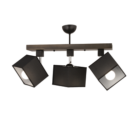 Φωτιστικό Κρεμαστό PICTOR Τρίφωτο Μαύρο Μέταλλο 53x42cm