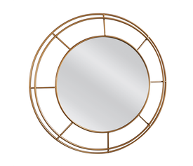 Καθρέπτης Τοίχου AGHAN Χρυσό Μέταλλο/Γυαλί 80x3x80cm