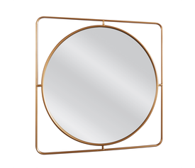 Καθρέπτης Τοίχου ALATAR Χρυσό Μέταλλο/Γυαλί 60x2x60cm