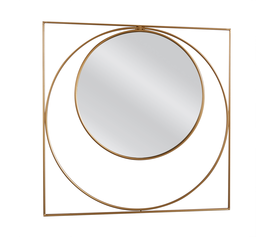 Καθρέπτης Τοίχου  ALDOR Χρυσό Μέταλλο/Γυαλί 80x2x80cm