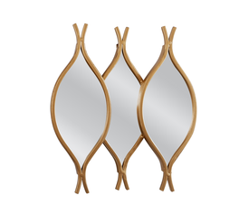 Καθρέπτης Τοίχου AMRAS Χρυσό Μέταλλο/Γυαλί 31.5x3x33cm