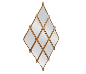 Καθρέπτης Τοίχου AMROD Χρυσό Μέταλλο/Γυαλί 53x2x85cm