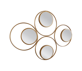 Καθρέπτης Τοίχου AMROTH Χρυσό Μέταλλο/Γυαλί 65x3x90cm