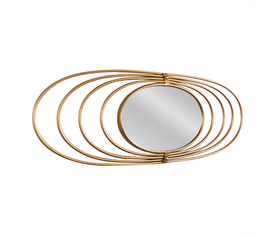 Καθρέπτης Τοίχου ANDRETH Χρυσό Μέταλλο/Γυαλί 90x3x33cm