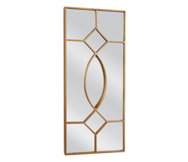 Καθρέπτης Τοίχου ARAGLAS Χρυσό Μέταλλο/Γυαλί 90x2x40cm