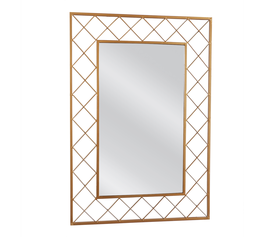 Καθρέπτης Τοίχου ARAVORN Χρυσό Μέταλλο/Γυαλί 80x1.5x55cm