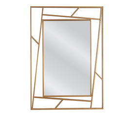 Καθρέπτης Τοίχου AROD Χρυσό Μέταλλο/Γυαλί 80x1.5x60cm