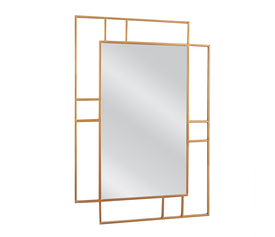 Καθρέπτης Τοίχου ARWEN Χρυσό Μέταλλο/Γυαλί  90x2x68cm