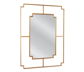 Καθρέπτης Τοίχου BERT Χρυσό Μέταλλο/Γυαλί 90x1.5x65cm