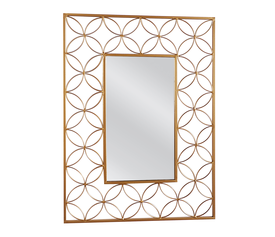 Καθρέπτης Τοίχου EILINEL Χρυσό Μέταλλο/Γυαλί 80x1.5x58cm