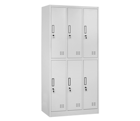 Φοριαμός 6 Θέσεων EARNIL Ανοιχτό Γκρι Μέταλλο 90x45x185cm