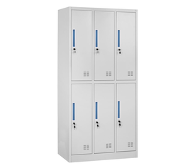 Φοριαμός 6 Θέσεων ELBORON Ανοιχτό Γκρι Μέταλλο 90x45x185cm