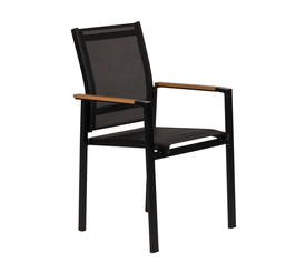 Πολυθρόνα Κήπου KALANDULA Μαύρο/Καρυδί Αλουμίνιο/Ύφασμα 40x47x91cm