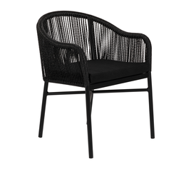 Πολυθρόνα Κήπου KAGERA Μαύρο Αλουμίνιο/Rattan 45x42x84cm