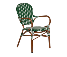 Καρέκλα Κήπου BOALI Πράσινο/Λευκό/Μπαμπού Αλουμίνιο/Rattan 41x45x92cm