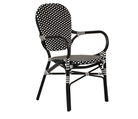 Καρέκλα Κήπου BOALI Μαύρο/Λευκό Αλουμίνιο/Rattan 41x45x92cm
