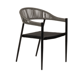 Πολυθρόνα Κήπου LIVINGSTONE Μαύρο/Γκρι Αλουμίνιο/Rattan 56x55x76cm