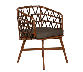 Πολυθρόνα Κήπου BOYOMA Καφέ Αλουμίνιο/Ύφασμα 57x61x79cm