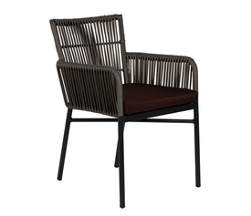 Πολυθρόνα Κήπου BLUENILE Μαύρο/Γκρι Αλουμίνιο/Rattan 55x65x81cm