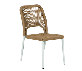 Καρέκλα Κήπου TINKISSO Λευκό/Φυσικό Αλουμίνιο/Rattan 45x63x82cm