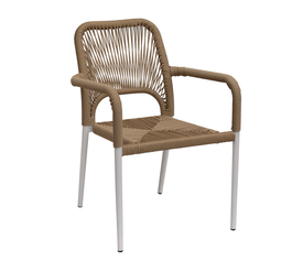 Πολυθρόνα Κήπου TINKISSO Λευκό/Φυσικό Αλουμίνιο/Rattan 57x63x82cm