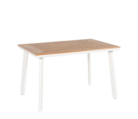 Τραπέζι Κήπου EPUPA Λευκό/Καρυδί Αλουμίνιο/Ξύλο 120x80x73cm
