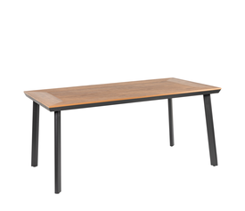 Τραπέζι Κήπου EPUPA Μαύρο/Καρυδί Αλουμίνιο/Ξύλο 160x90x73cm