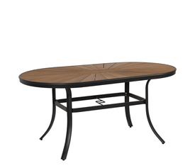 Τραπέζι Κήπου RUSUMO Μαύρο/Καρυδί Αλουμίνιο/Ξύλο 150x90x73cm