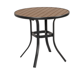 Τραπέζι Κήπου SANAAG Μαύρο/Καρυδί Αλουμίνιο/Ξύλο Φ80x73cm