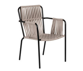 Πολυθρόνα Κήπου DAYA Γκρι/Μαύρο Αλουμίνιο/Rattan 57x67x84cm