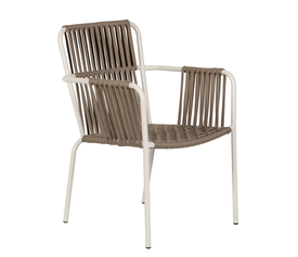 Πολυθρόνα Κήπου DAYA Μπεζ/Λευκό Αλουμίνιο/Ύφασμα 57x67x84cm