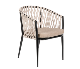 Πολυθρόνα Κήπου HOWICK Γκρι/Μαύρο Αλουμίνιο/Ύφασμα 56x61x78cm