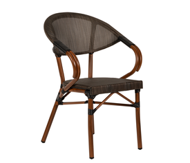 Πολυθρόνα Κήπου DALILA Καφέ/Μπαμπού Αλουμίνιο/Ύφασμα 57x57x82cm