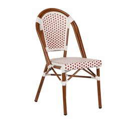 Καρέκλα Κήπου MUTARAZI Λευκό/Κόκκινο/Μπαμπού Αλουμίνιο/Rattan 50x57x85cm