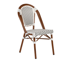 Καρέκλα Κήπου MUTARAZI Λευκό/Μαύρο Αλουμίνιο/Rattan 50x57x85cm