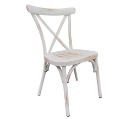 Καρέκλα Κήπου CHAD Λευκό Αντικέ Αλουμίνιο 44x52x87cm