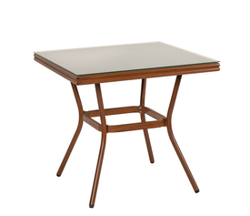 Τραπέζι Κήπου ANGOLA Μπαμπού Αλουμίνιο/Γυαλί 80x80x75cm