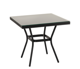 Τραπέζι Κήπου ANGOLA Μαύρο Αλουμίνιο/Γυαλί 80x80x75cm