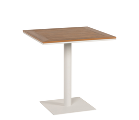 Τραπέζι Κήπου NAMIBIA Λευκό/Καρυδί Αλουμίνιο/Ξύλο 70x70x72cm