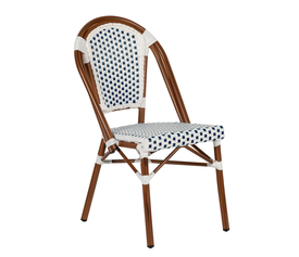 Καρέκλα Κήπου MUTARAZI Λευκό/Μπλε Αλουμίνιο/Rattan 50x57x85cm