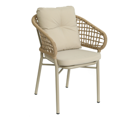 Πολυθρόνα Κήπου ANHUR Με Μαξιλάρια Μπεζ/Καφέ Αλουμίνιο/Rattan 60x58x84cm