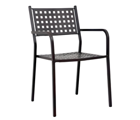 Πολυθρόνα Κήπου MONTU Μαύρο Μέταλλο 54x51x84cm