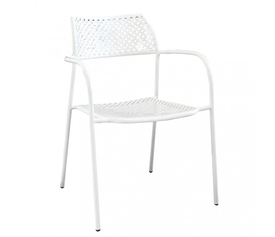 Πολυθρόνα Κήπου SOBEK Λευκό Μέταλλο 55x57x76cm