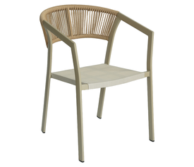 Πολυθρόνα Κήπου FIJI Μπεζ/Φυσικό Αλουμίνιο/Rattan 56x60x78cm